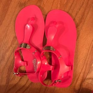 Michael Kors pink silicone sandals